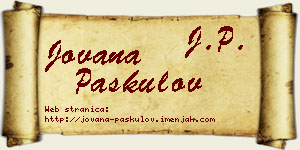 Jovana Paskulov vizit kartica